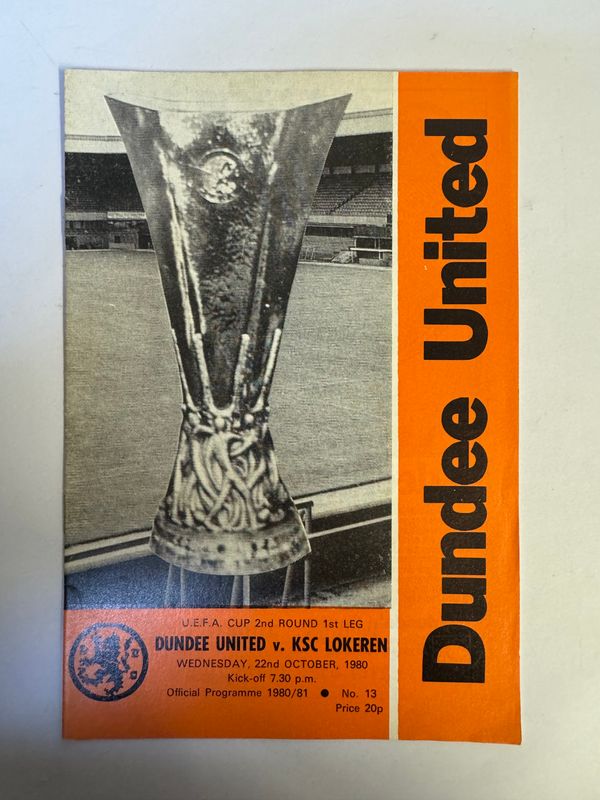 Dundee United v Lokeren - 22/10/80