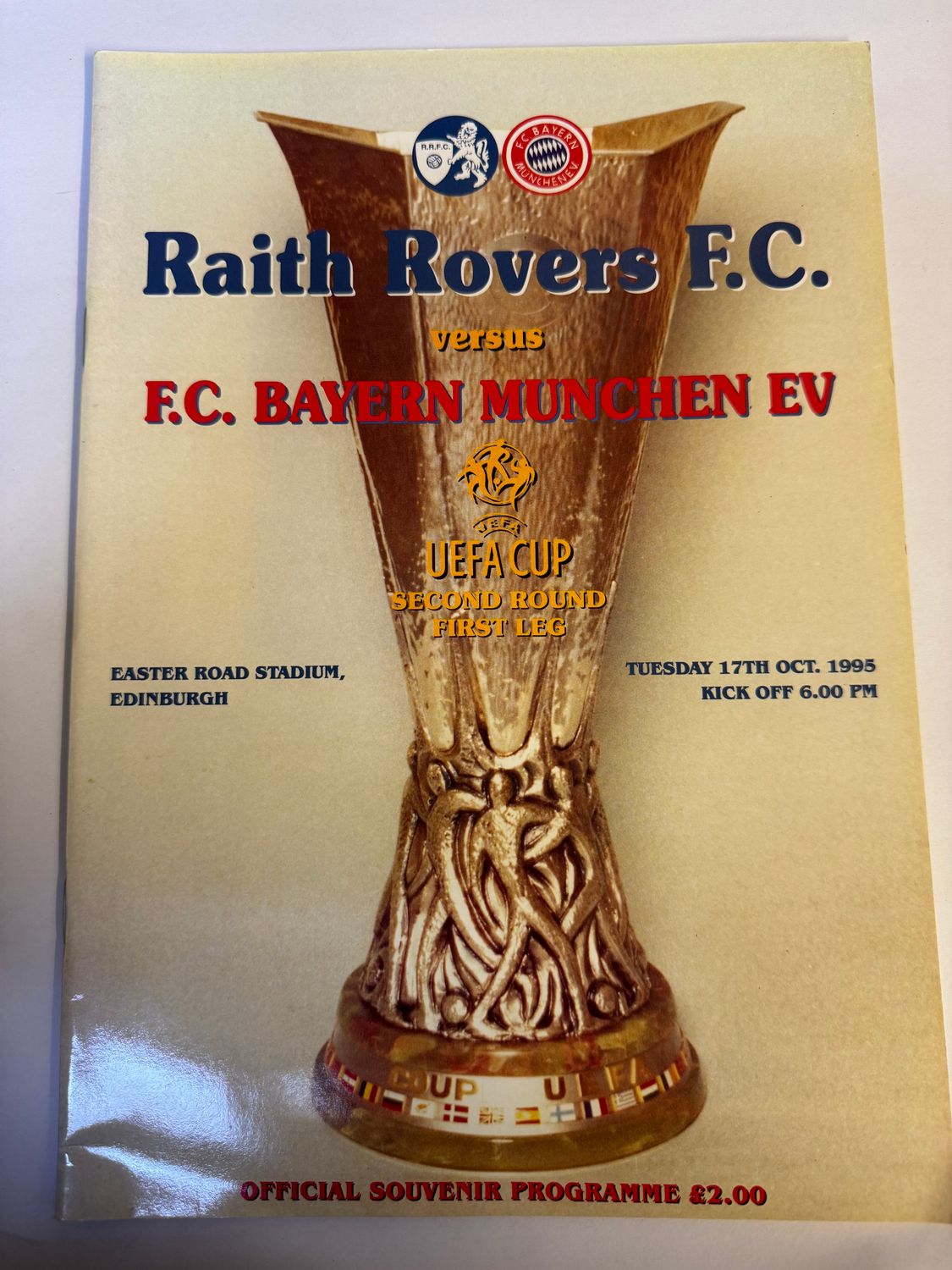 Raith Rovers v Bayern Munich - 17/10/95