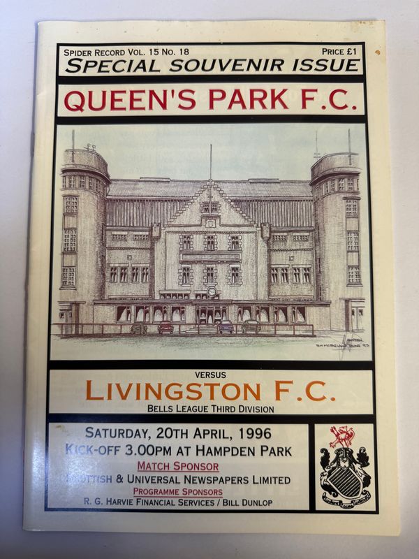 Queens Park v Livingston - 20/4/96