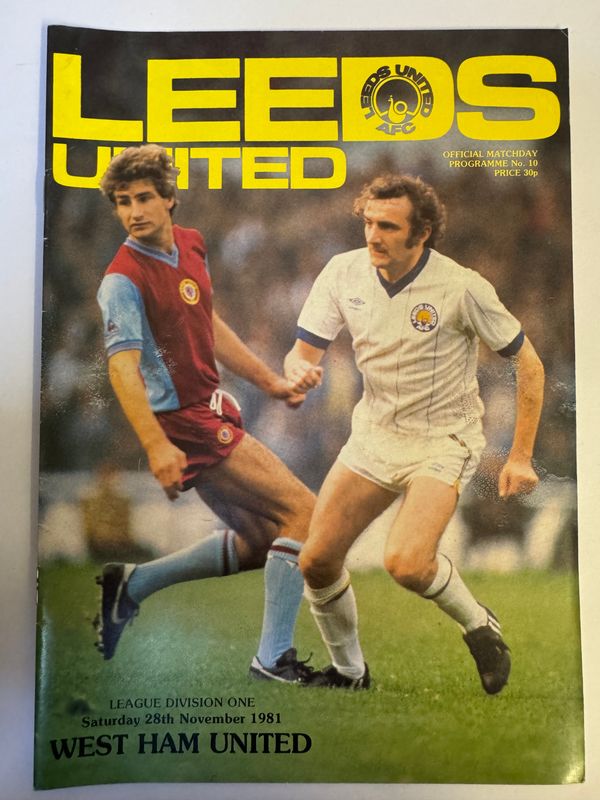 Leeds United v West Ham - 28/11/81
