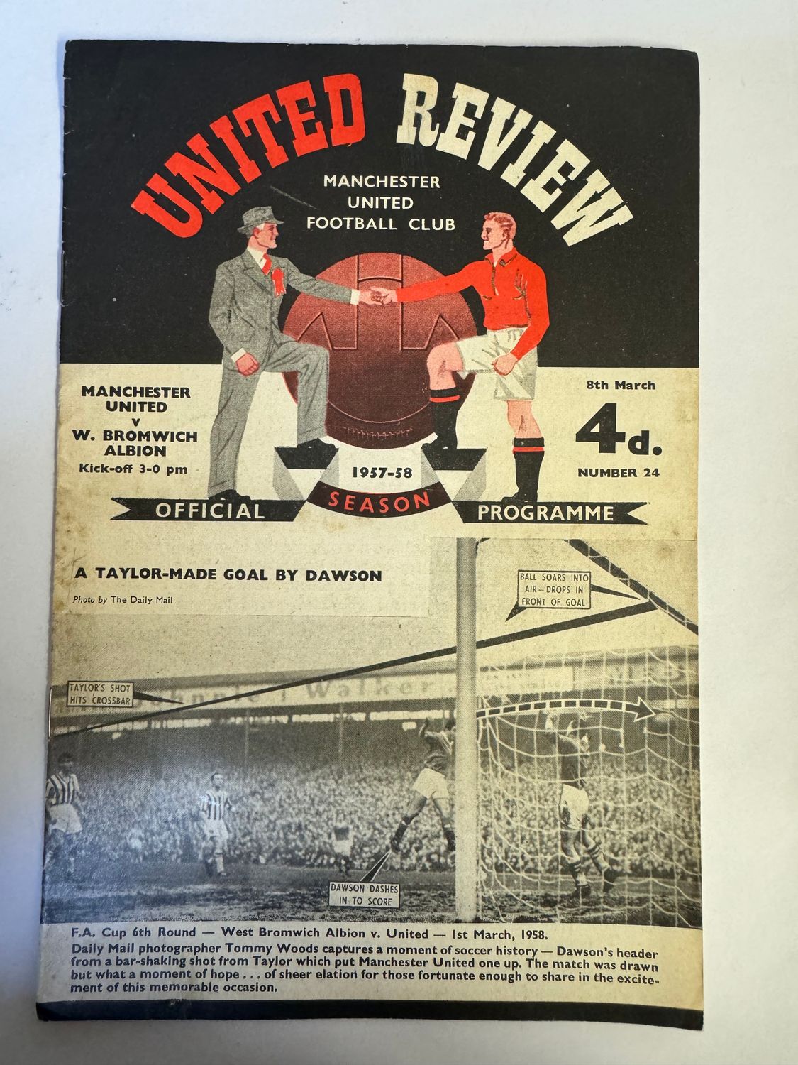 Manchester United v WBA - 8/3/58