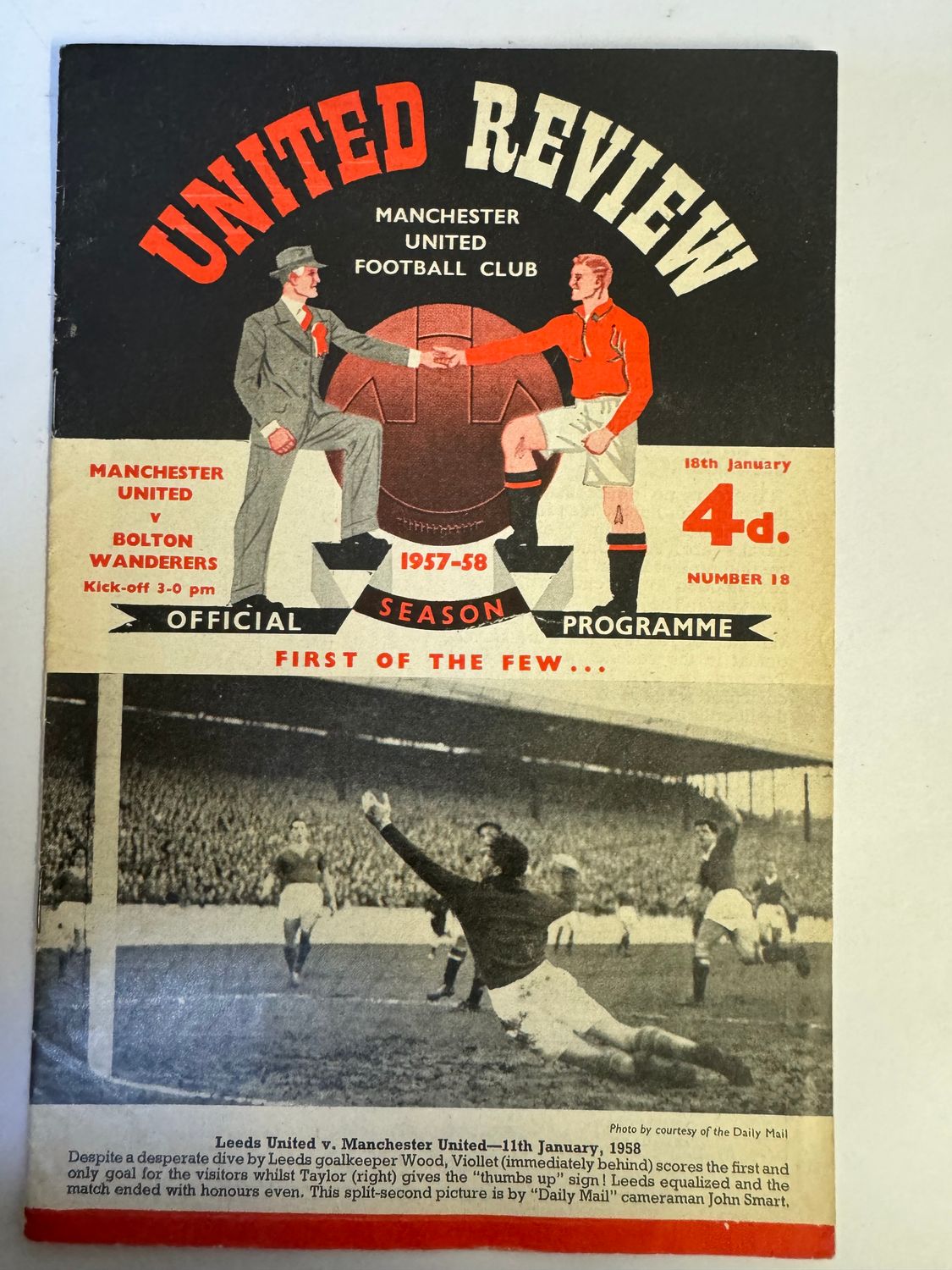 Manchester United v Bolton - 18/1/58