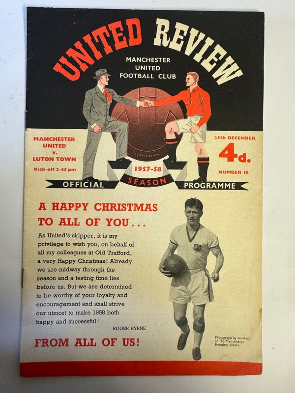 Manchester United v Luton - 25/12/57