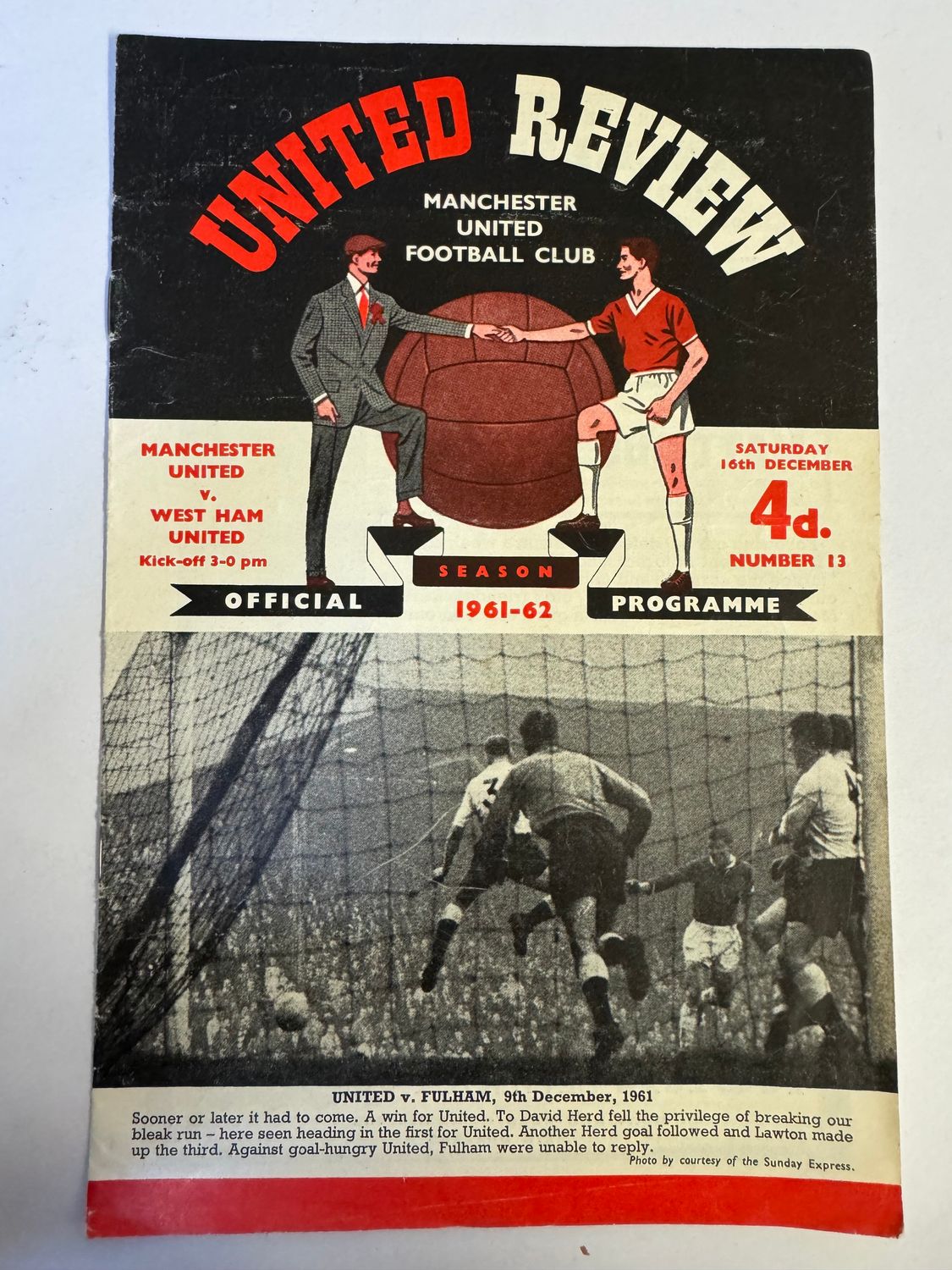 Manchester United v West Ham - 16/12/61