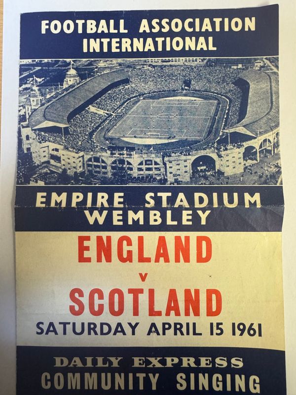 1961 England v Scotland song sheet