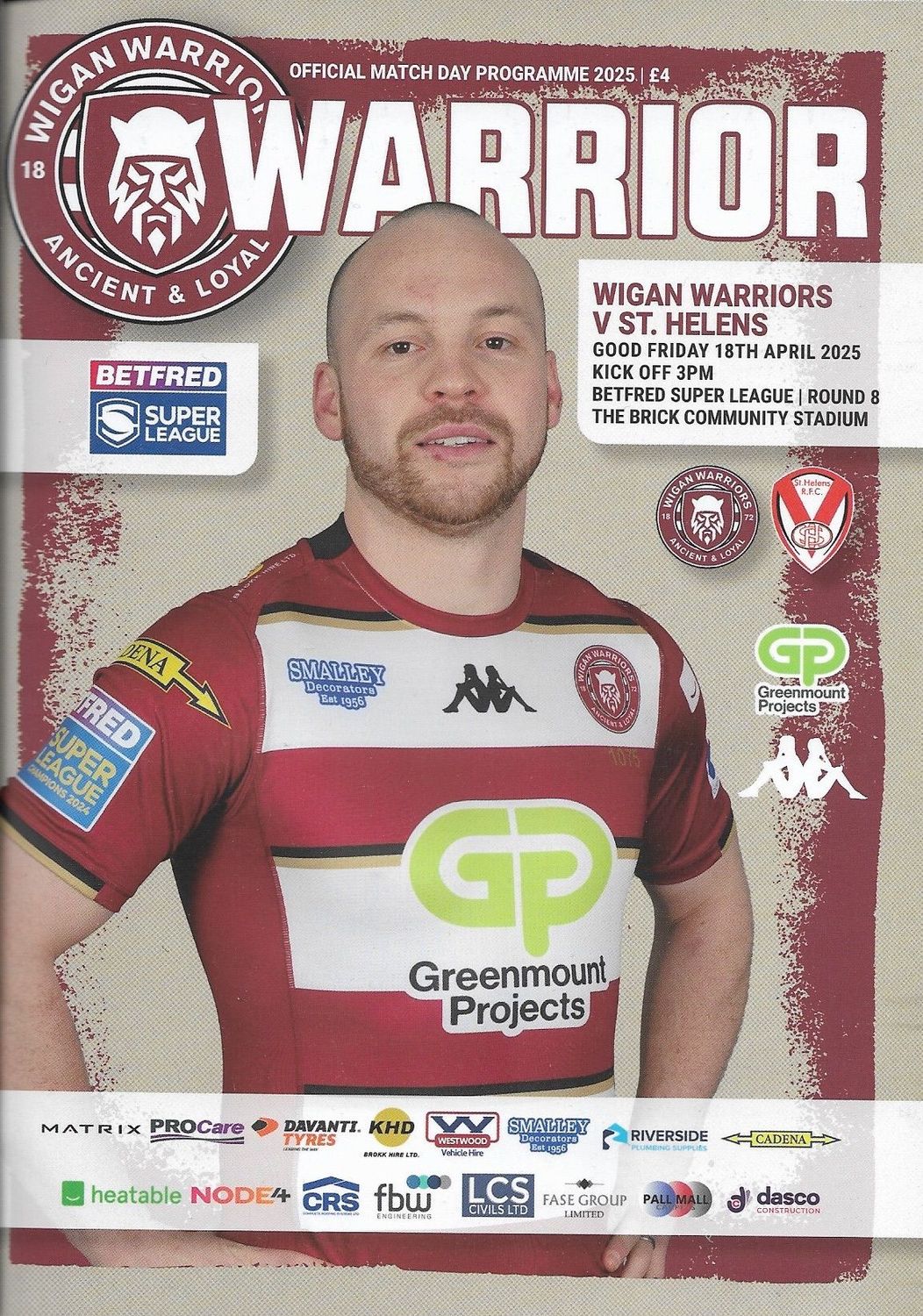 Wigan Warriors v St Helens Saints - 18/04/25