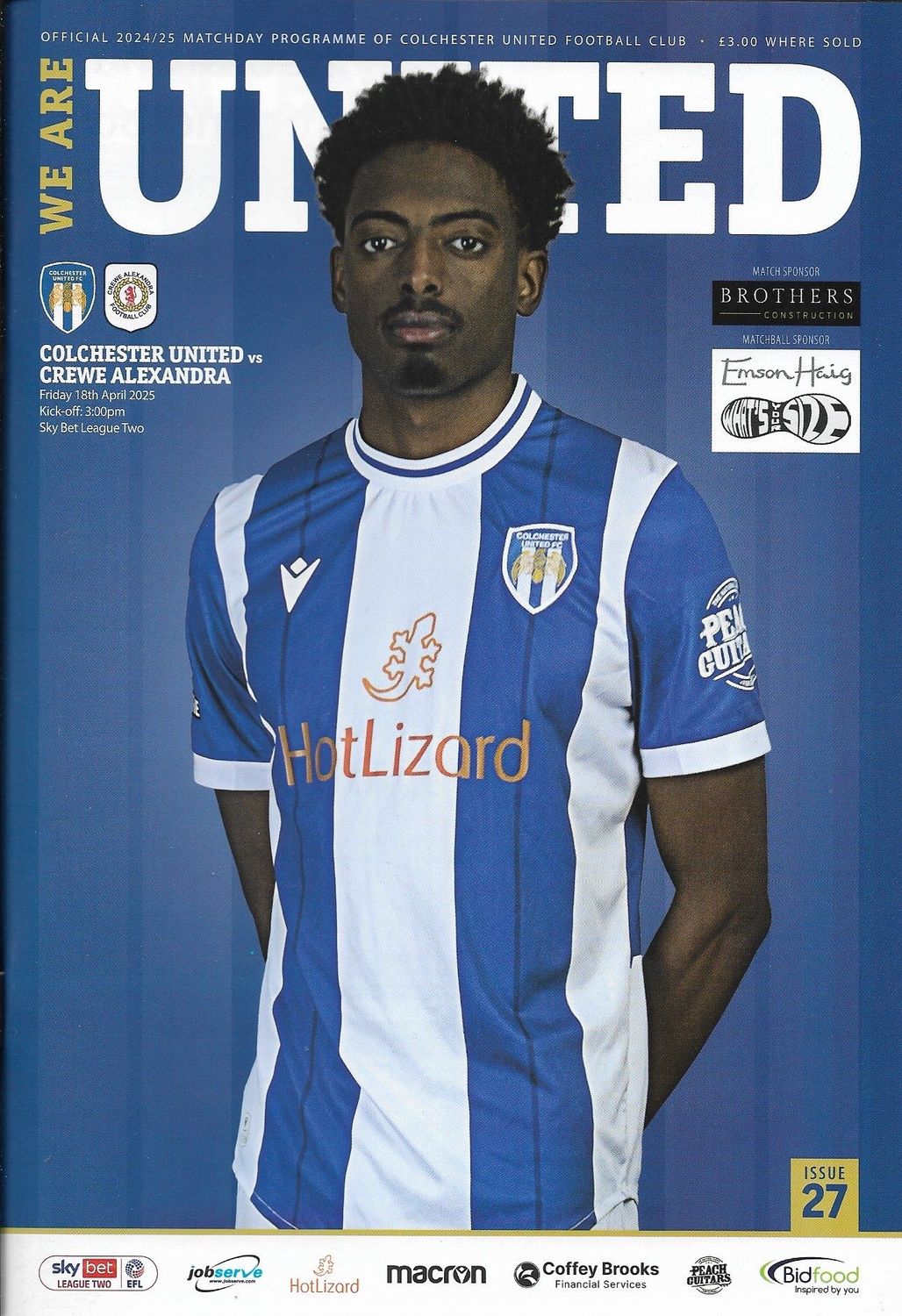 Colchester United v Crewe Alexandra - 18/04/25