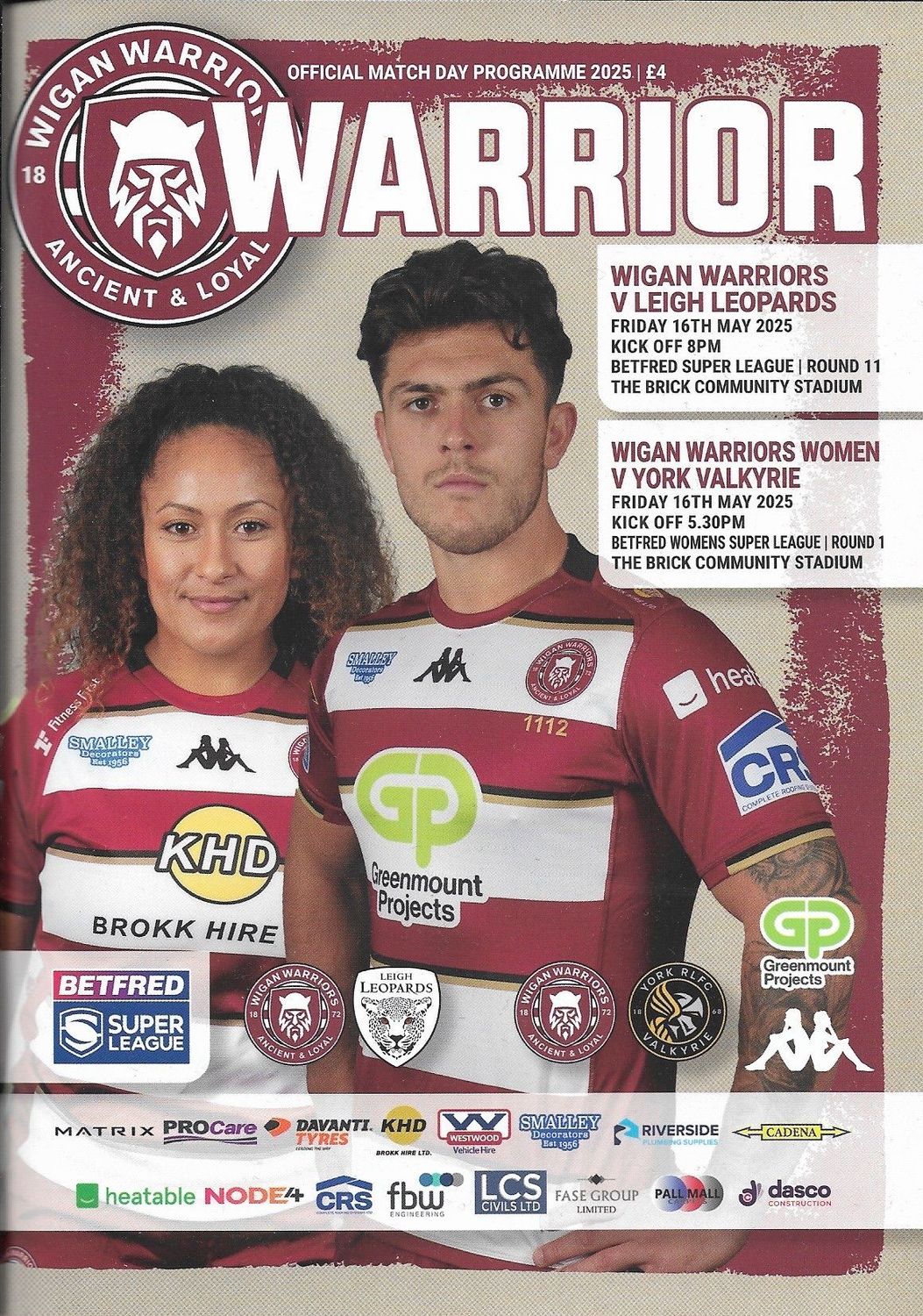 Wigan Warriors v Leigh Leopards - 16/05/25