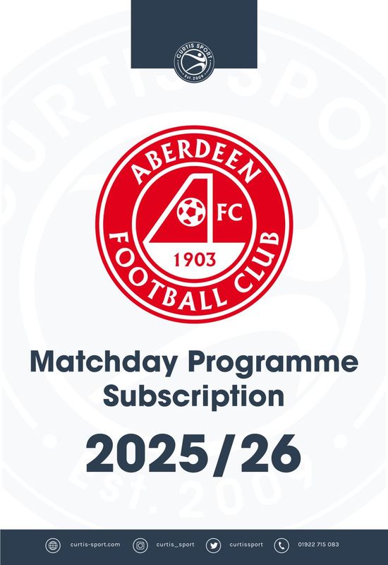 Aberdeen FC 2025/26 Home Subscription