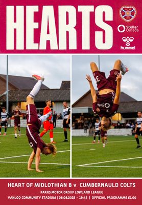 Hearts B v Cumbernauld Colts - 08/08/25