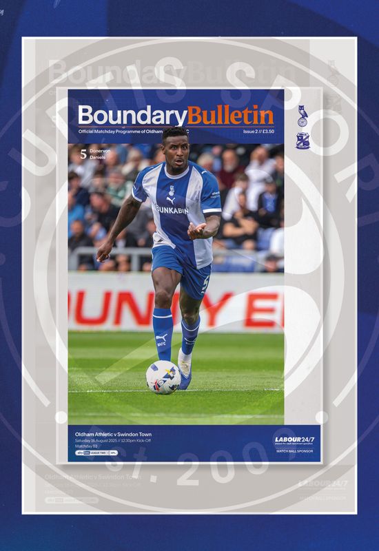 Oldham Athletic v Swindon Town - 16/08/25