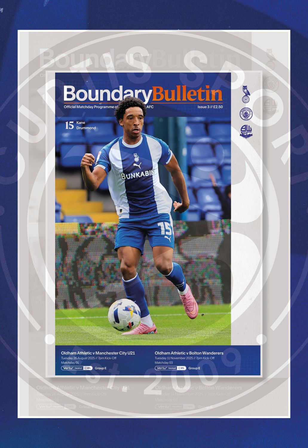 Oldham Athletic v Manchester City U21s / Bolton Wanderers - Vertu Trophy 2-IN-1