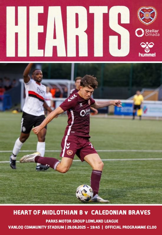 Hearts B v Caledonian Braves - 29/08/25