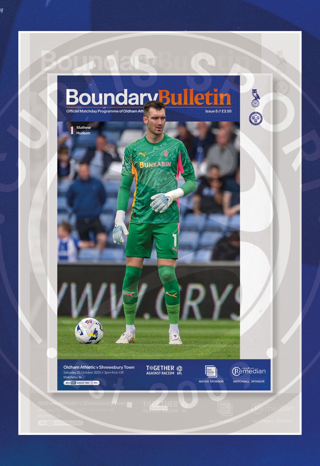 Oldham Athletic v Shrewsbury Town - 25/10/25