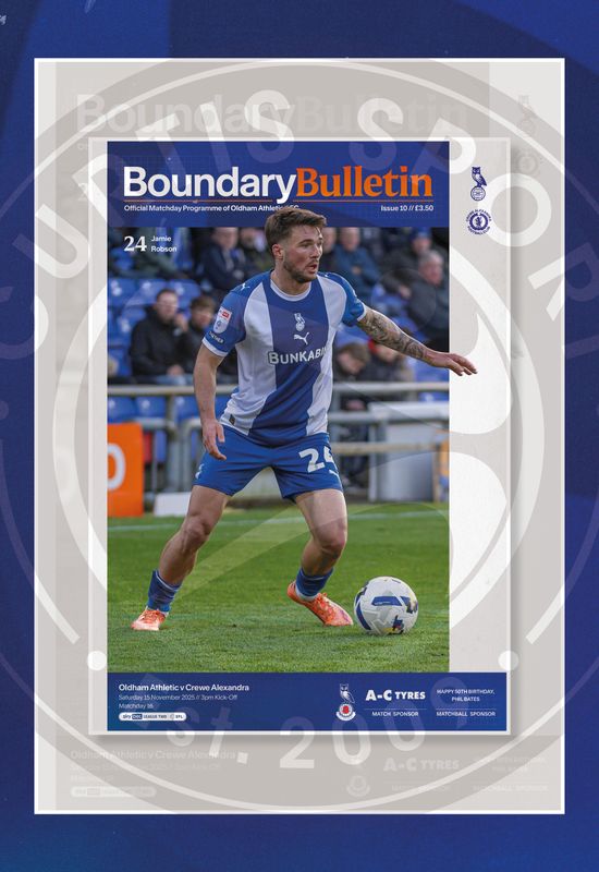 Oldham Athletic v Crewe Alexandra - 15/11/25