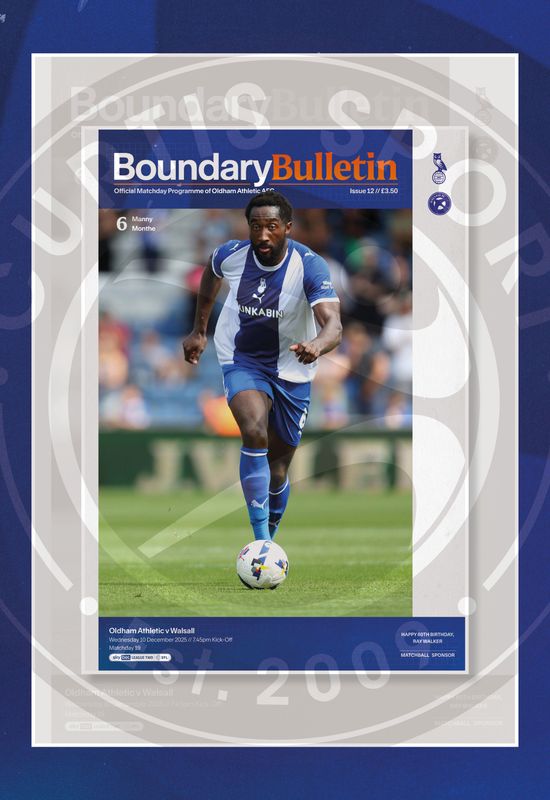 Oldham Athletic v Walsall - 10/12/25