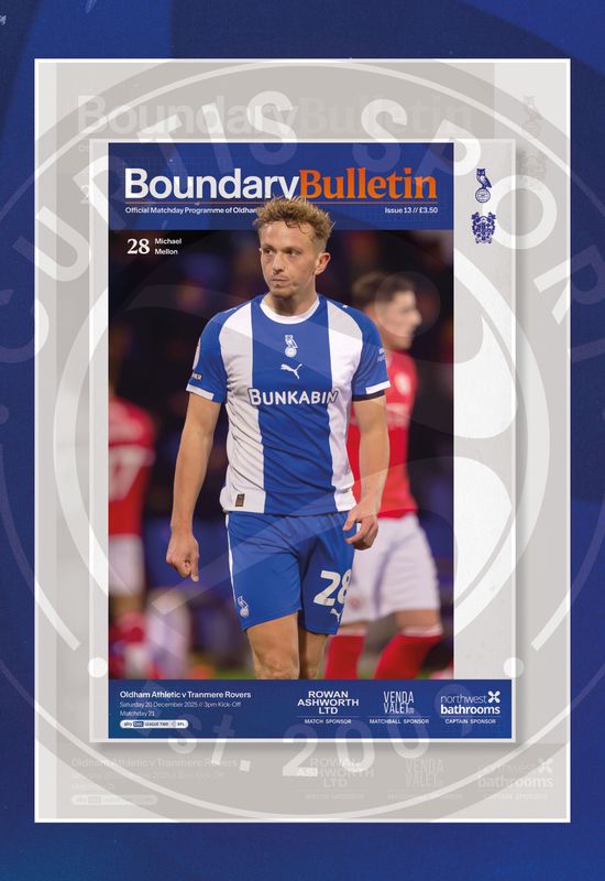 Oldham Athletic v Tranmere Rovers - 20/12/25