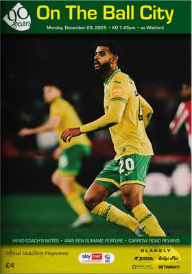Norwich City v Watford - 29/12/25 Norwich City v Watford - 29/12/25