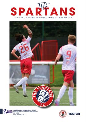 The Spartans v Bonnyrigg Rose - 30/09/23