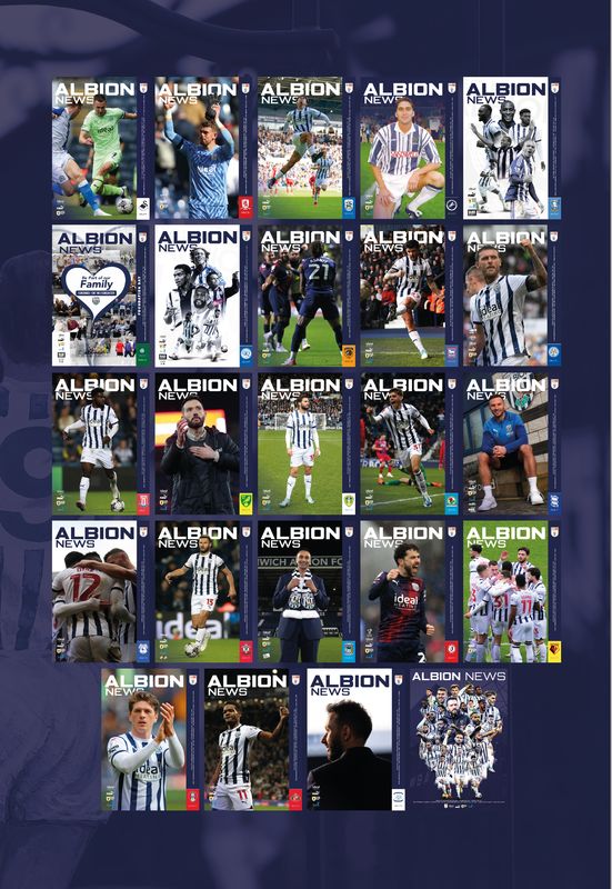 West Bromwich Albion 2023/24 League Home Matchday Programme Collection - SPECIAL OFFER