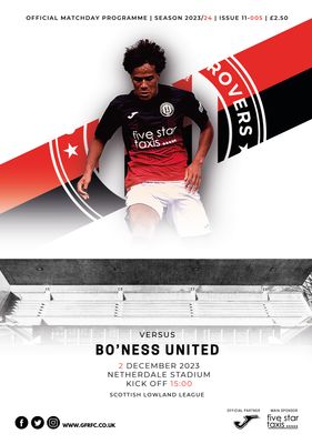 Gala Fairydean Rovers v Bo'ness United - 02/12/23