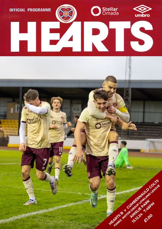 Hearts B v Cumbernauld Colts - 13/12/24