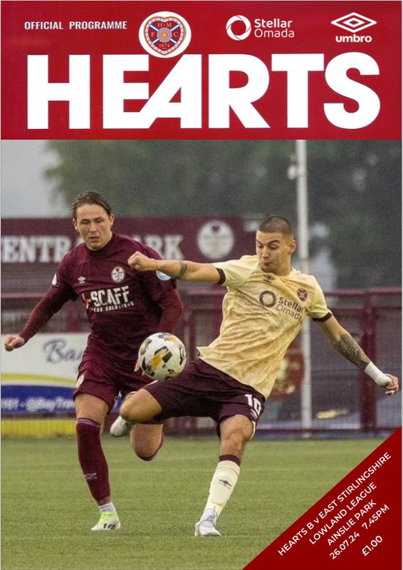 Hearts B v East Stirlingshire - 26/07/24