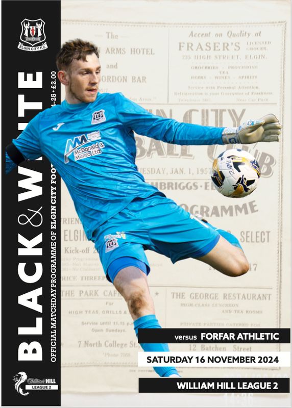 Elgin City v Forfar Athletic - 16/11/24