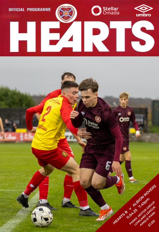 Hearts B v Albion Rovers - 11/04/25