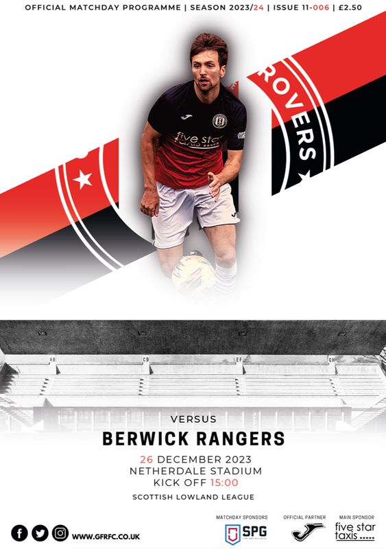 Gala Fairydean Rovers v Berwick Rangers - 26/12/23