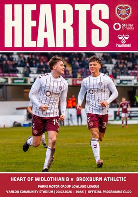 Hearts B v Broxburn Athletic - 20/02/26 Hearts B v Broxburn Athletic - 20/02/26