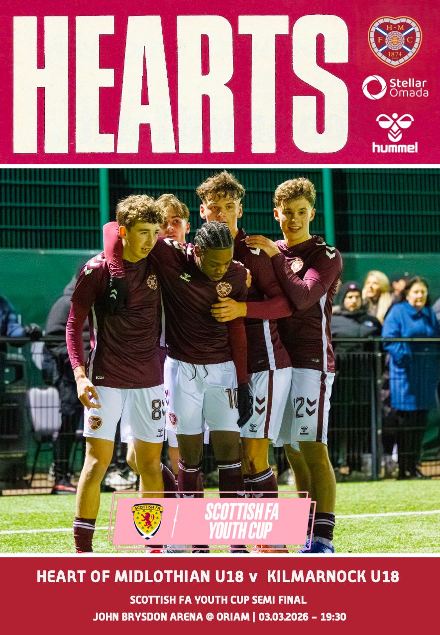 Hearts U18 v Kilmarnock U18 (SFA Youth Cup) - 03/03/26