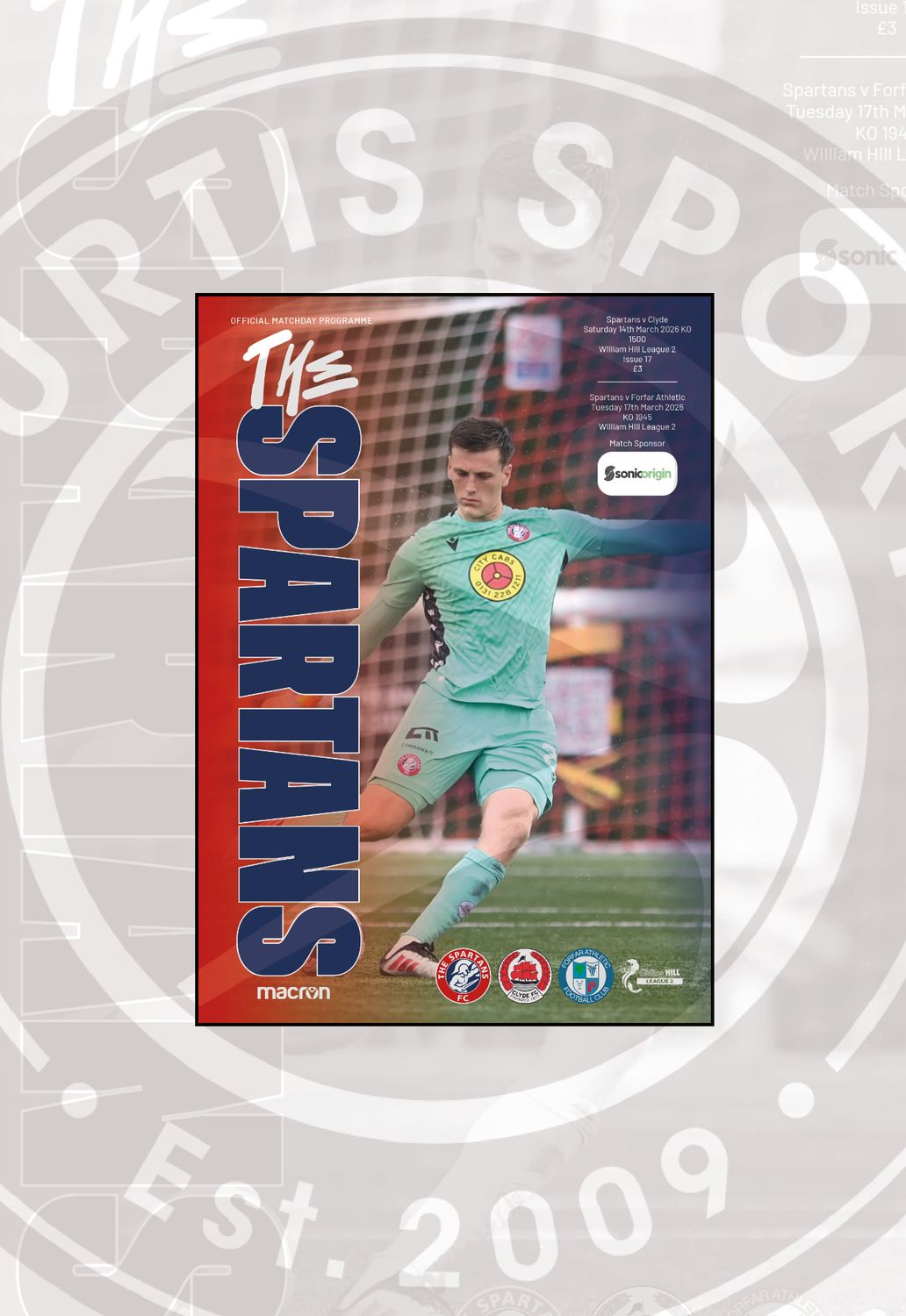 The Spartans v Clyde / Forfar Athletic 2-IN-1 - Mar 26