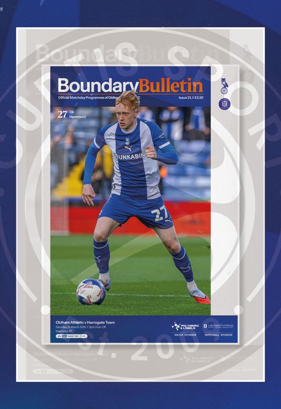 Oldham Athletic v Harrogate Town - 21/03/26