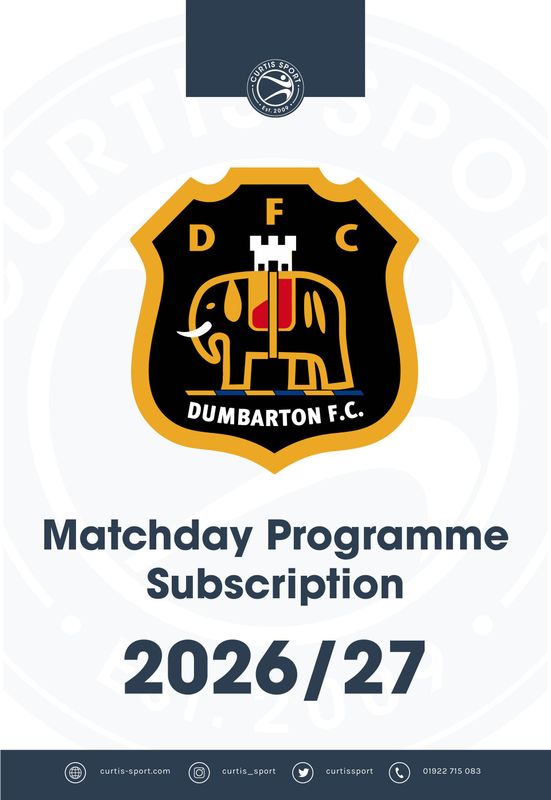 Dumbarton FC 2026/27 Home Subscription