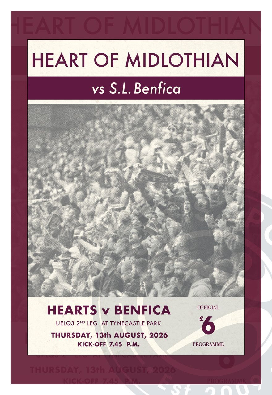Heart of Midlothian v SL Benfica - 13/08/26 Heart of Midlothian v SL Benfica - 13/08/26