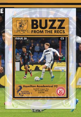Alloa Athletic v Hamilton Academical - 10/10/26 Alloa Athletic v Hamilton Academical - 10/10/26