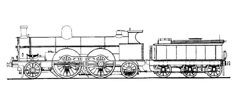 LNWR Greater Britain 2-2-2-2 and tender