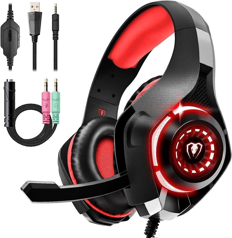 Gaming Headset für PS5 PS4 Xbox Series PC, (BLAU und ROT)