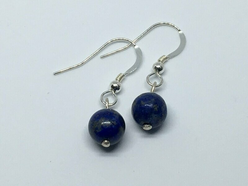 Boucles d'oreilles pendantes argent et pierre Lapis Lazuli