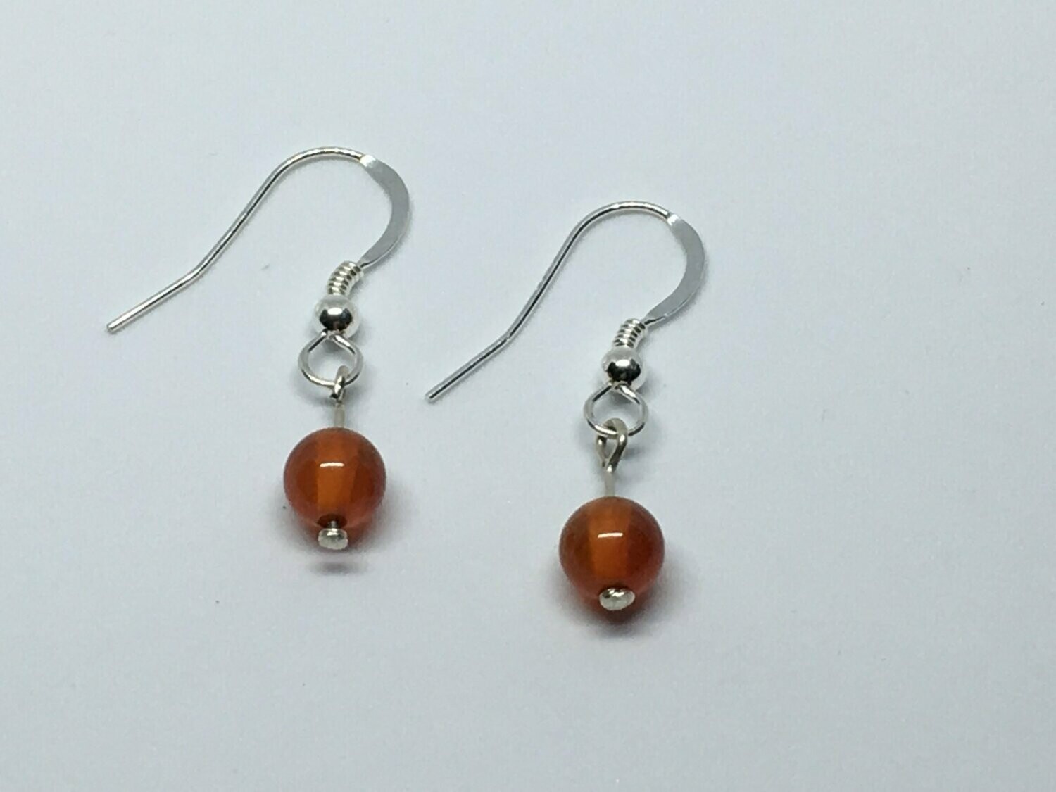 Boucles d'oreilles pendantes argent et pierre Red Agate