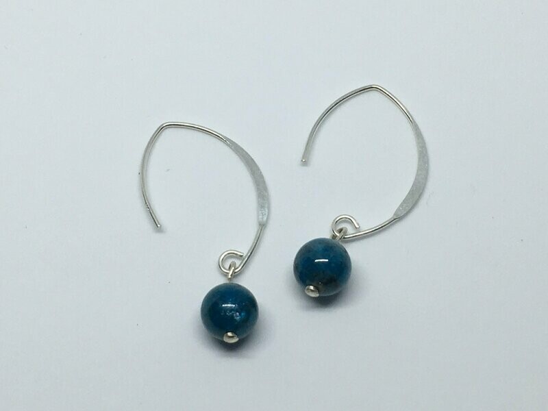 Boucles d'oreilles pendantes argent et pierre  Apatite - Grade A