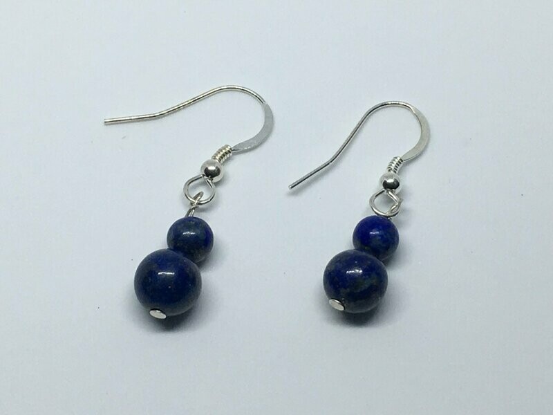 Boucles d'oreilles pendantes argent et pierre Lapis Lazuli