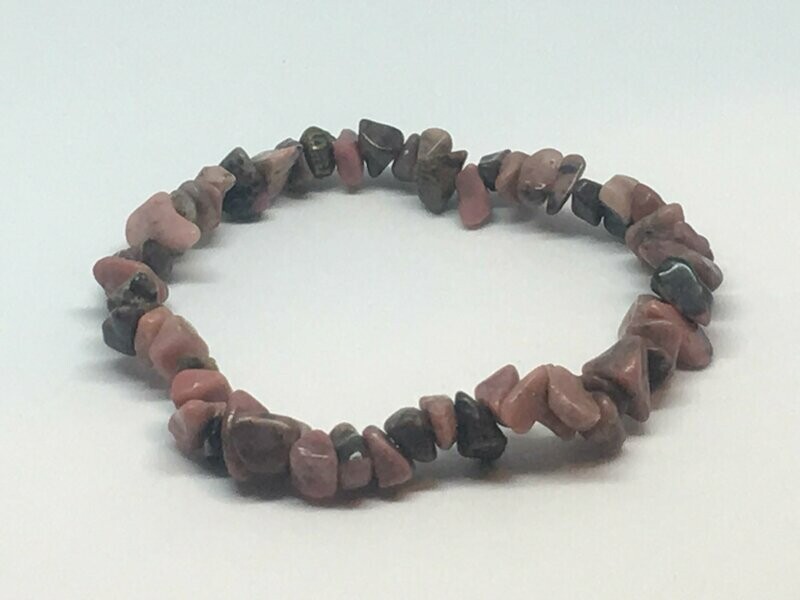 Bracelet en chips  Rhodonite