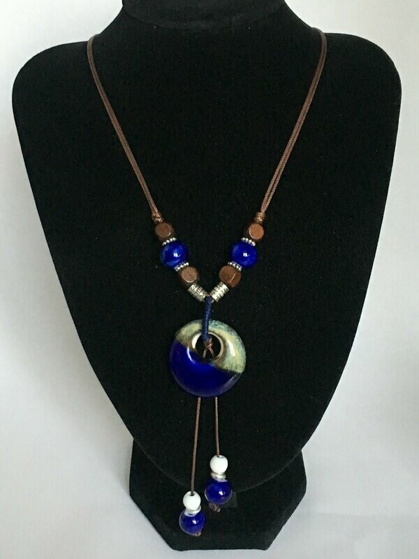 Collier Fashion céramique bleu