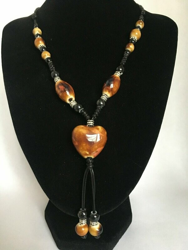 Collier Fashion céramique Marron