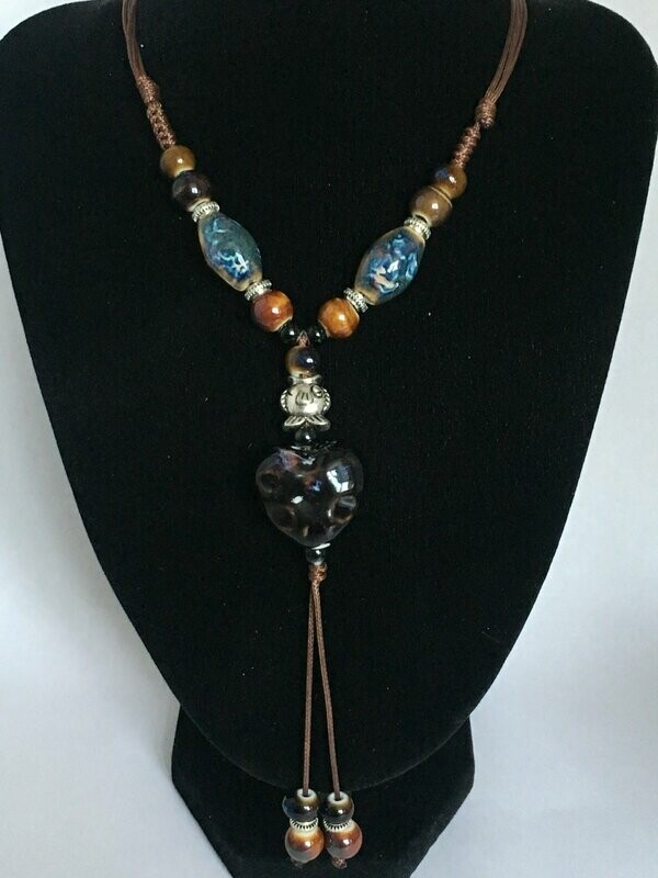 Collier Fashion céramique Bleu