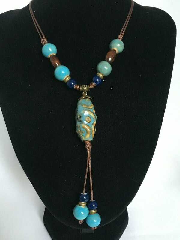 Collier Fashion céramique Bleu