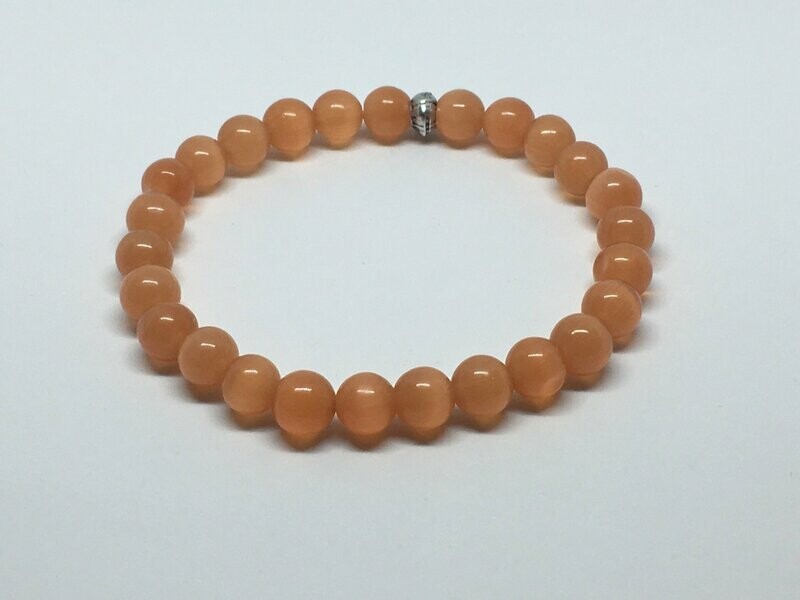 Bracelet en Œil de chat orange