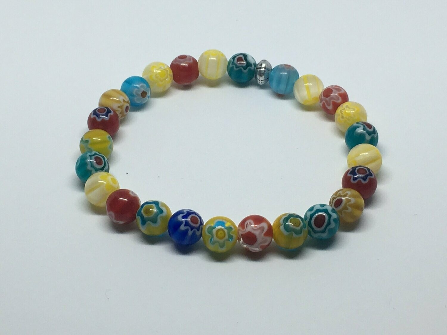 Bracelet perles en verre Millefiori multicolore